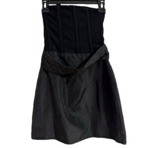 Alice + Olivia Strapless Black Mini Dress Silk